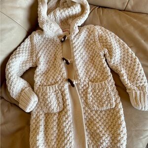 Cozy Cream Knit Hooded Cardigan